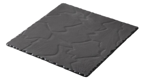 BASALT "MATT SLATE" SQUARE PLATE 25CM