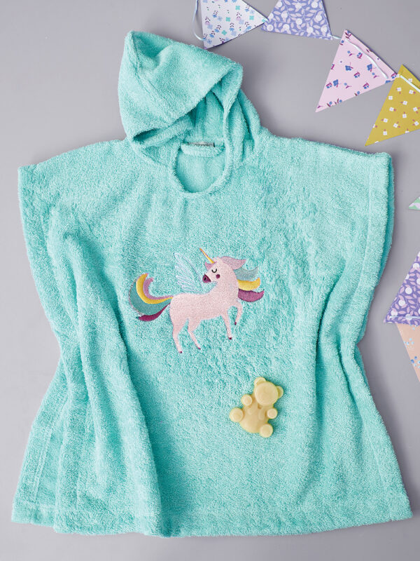 Poncho Kids Bath UNICORN MAGIC AQUA