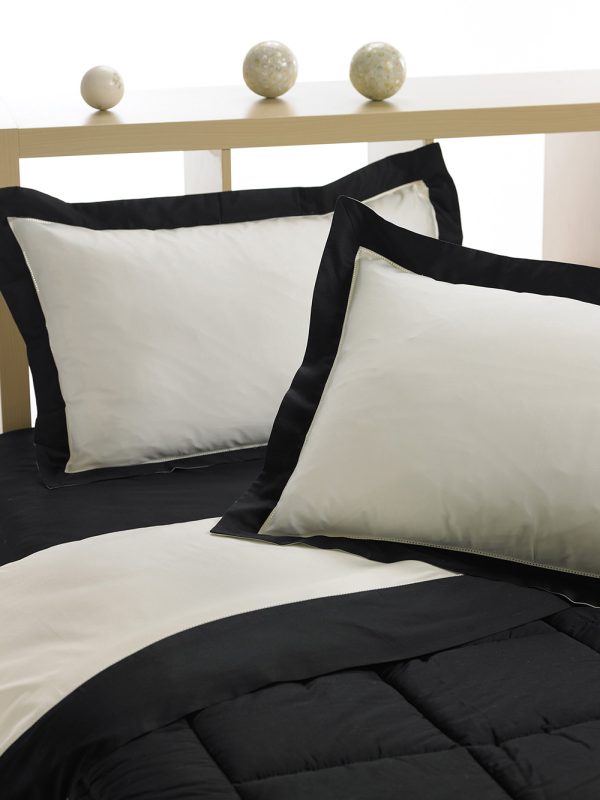 Σετ Παπλωματοθήκη Υπέρδιπλη 240x250 SATIN DE LUX BLACK/IVORY