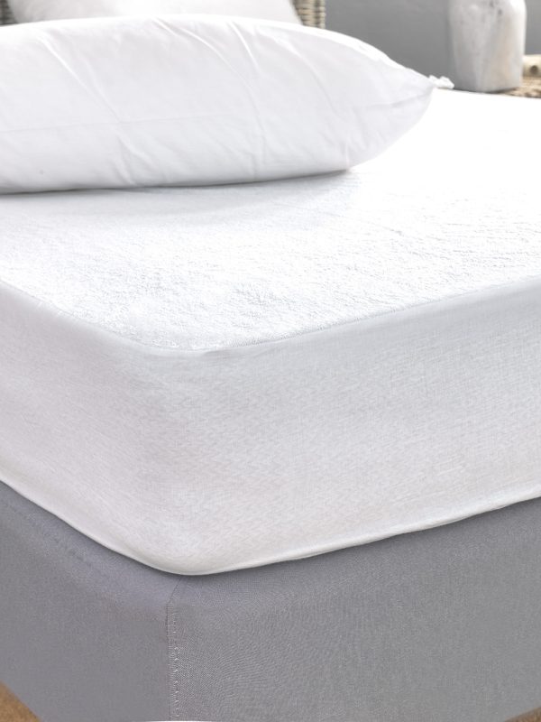 Κάλυμμα King size White Comfort 180x200+35 TERRY WATERPROOF