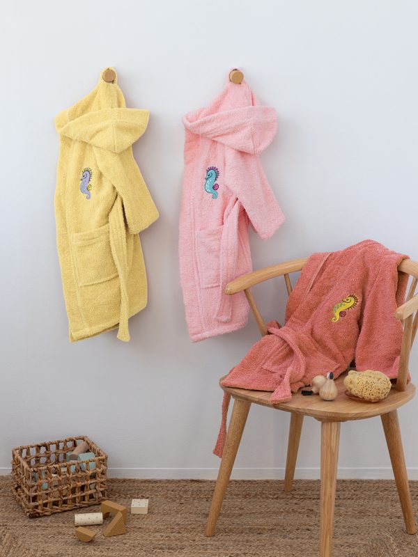 Μπουρνούζι με Κουκούλα Kids Bath TAMI YELLOW 4-6