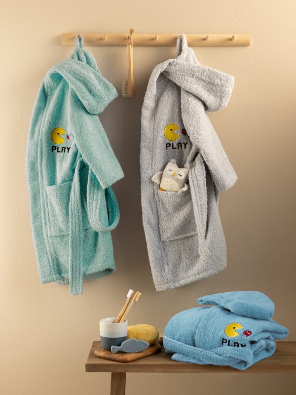 Μπουρνούζι με Κουκούλα Kids Bath PAC GREY 2-4