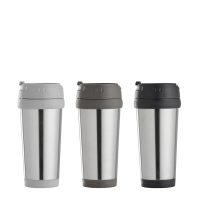 DAY TRAVEL MUG ΠΟΤΗΡΙ ΑΝΟΞΕΙΔΩΤΟ  3ΧΡΩΜΑΤΑ ASS. 450ML (4XLIGHT GREY/4XDARK GREY/4XBLACK)