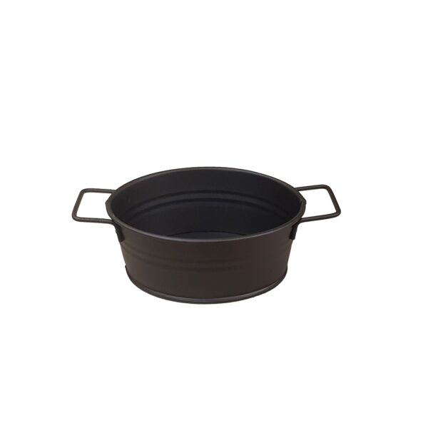 ΔΟΧΕΙΟ ΟΒΑΛ ΜΕΤΑΛ. ΜΕ ΛΑΒΕΣ ΜΑΥΡΟ  18(23 INCL. HANDLES)X14X7CM