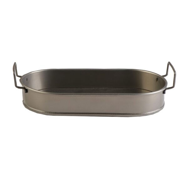 ΔΙΣΚΟΣ ΟΒΑΛ SMALL ΜΕΤΑΛ. ΜΕ ΛΑΒΕΣ ΛΑΔΊ 29(34 INCL. HANDLES)X14,5X5CM