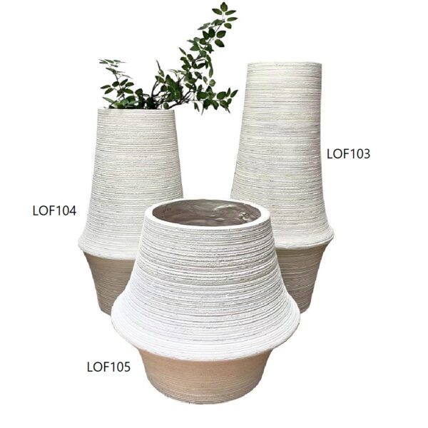 ΒΑΖΟ FIBERCLAY ΣΤΡΟΓΓ. ΛΕΥΚΟ M 32Χ70ΕΚ