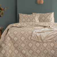 Σετ Σεντόνια Υπέρδιπλα Flannel Beauty 240x265 FB0238 Χωρίς Λάστιχο