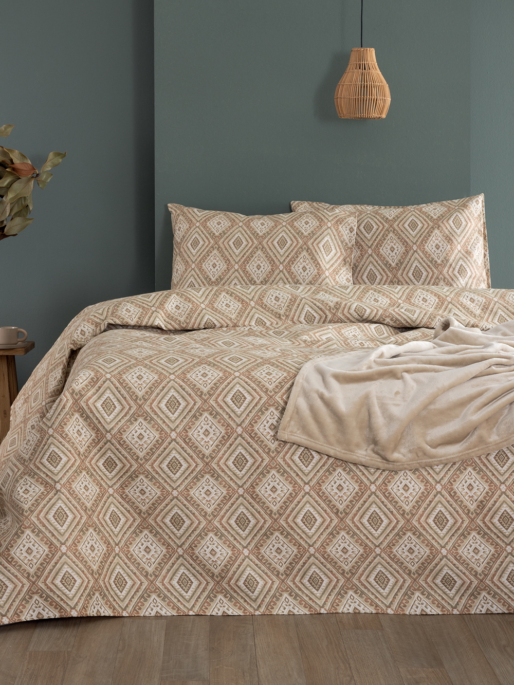 Σετ Σεντόνια Υπέρδιπλα Flannel Beauty 240x265 FB0238 Με Λάστιχο