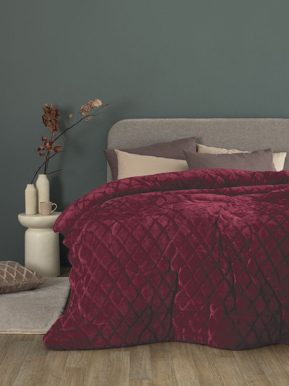 Κουβερτοπάπλωμα Υπέρδιπλο 220x240 NADINE/5 BORDO