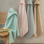 Σετ Μπουρνουζοπετσέτες Με Κουκούλα Baby Bath 75x75 ROBIN (2) GREY