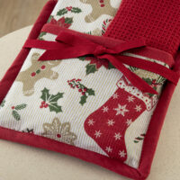 Σετ 2 Πετσέτες Κουζίνας 40x70 με πιάστρα Christmas Collection CC102