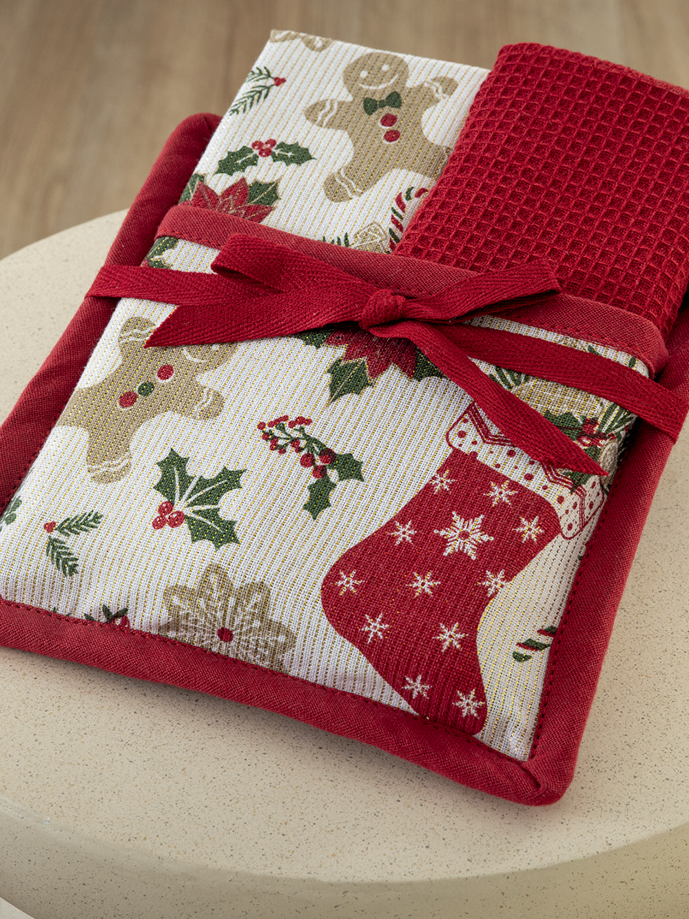 Σετ 2 Πετσέτες Κουζίνας 40x70 με πιάστρα Christmas Collection CC102