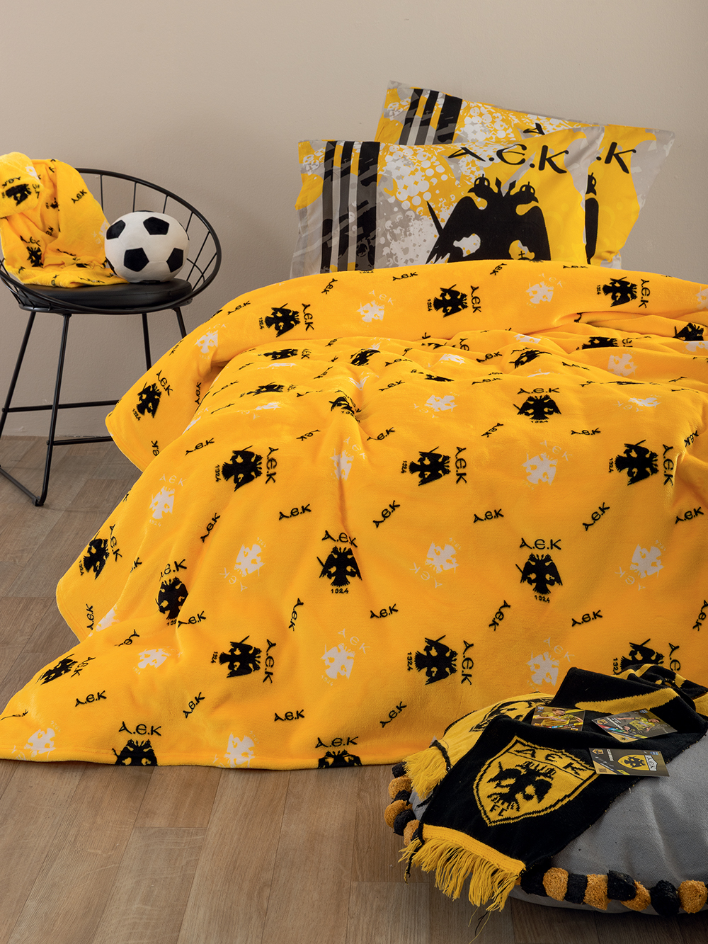 Κουβέρτα Ημίδιπλη 160x220 AEK BL