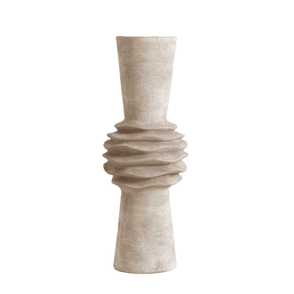 ΒΑΖΟ ΚΕΡΑΜ. ΜΠΕΖ-GOLD PATINA 18X18X47,5ΕΚ