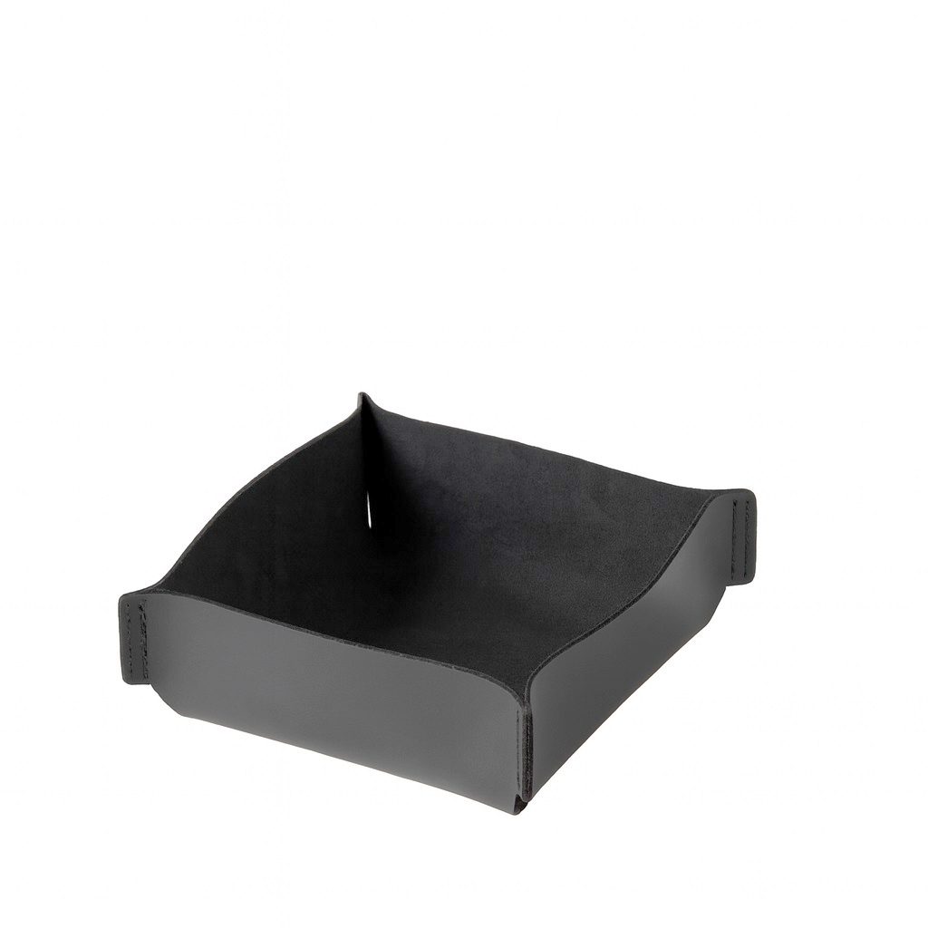 ΚΑΛΑΘΙ ΤΕΤΡΑΓΩΝΟ ΣΚΟΥΡΟ ΓΚΡΙ ΔΕΡΜΑΤΙΝΟ  18Χ18Χ8ΕΚ