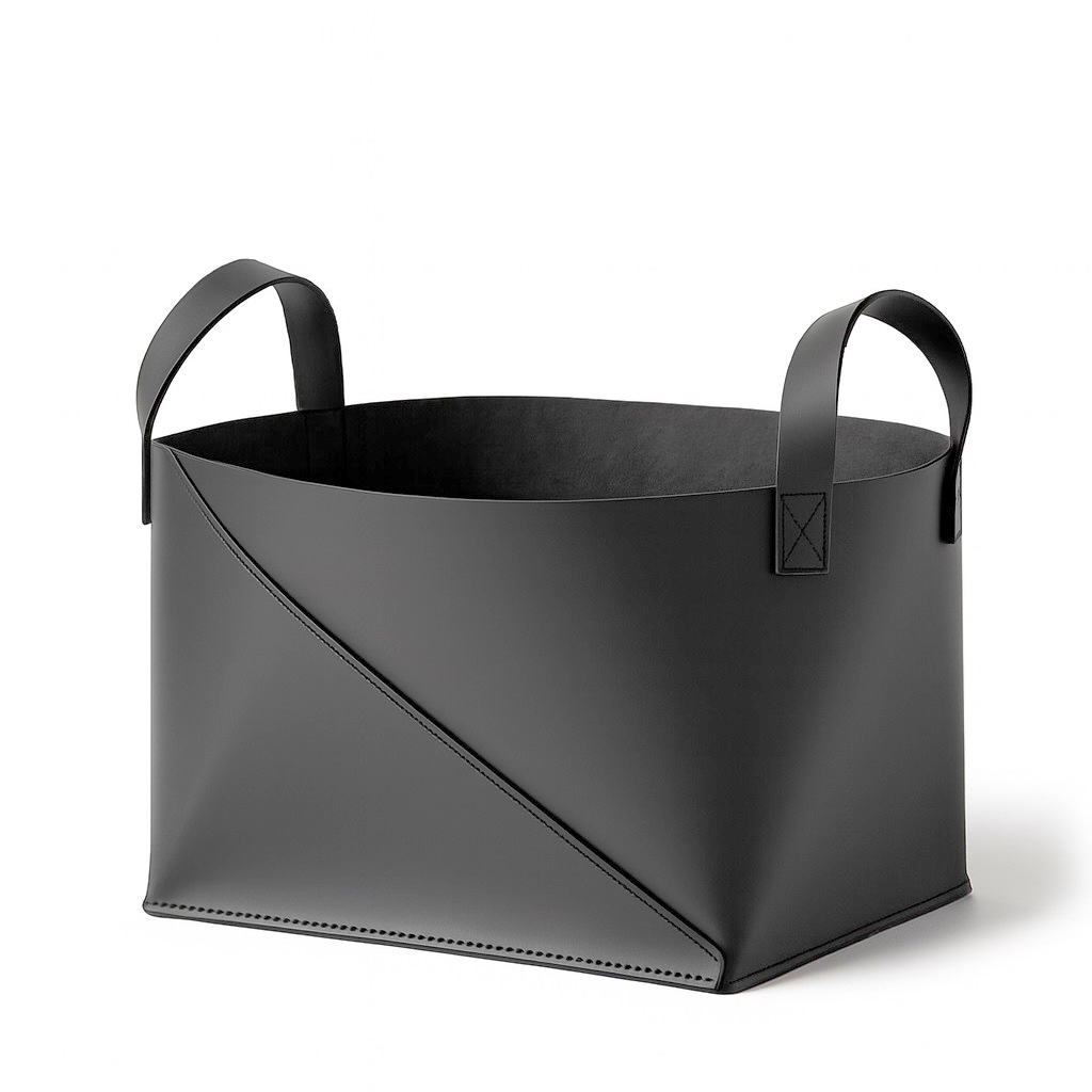 ΤΣΑΝΤΑ ΜΕ ΛΑΒΕΣ ΣΚΟΥΡΑ ΓΚΡΙ ΔΕΡΜΑΤΙΝΗ 32Χ22Χ24ΕΚ