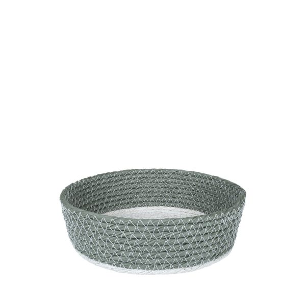 ΚΑΛΑΘΙ SYNTH. RATTAN ΣΤΡΟΓΓ. ΧΑΚΙ-ΛΕΥΚΟ 18X6EK.