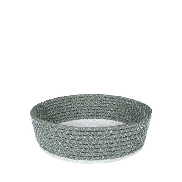 ΚΑΛΑΘΙ SYNTH. RATTAN ΣΤΡΟΓΓ. ΧΑΚΙ-ΛΕΥΚΟ 20X6EK.