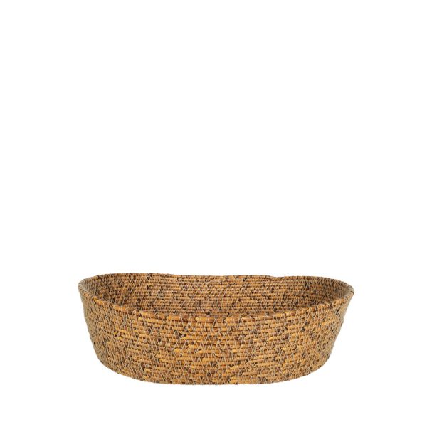 ΚΑΛΑΘΙ ΟΒΑΛ SYNTH RATTAN ΣΚΟΥΡΟ 23Χ17Χ6ΕΚ