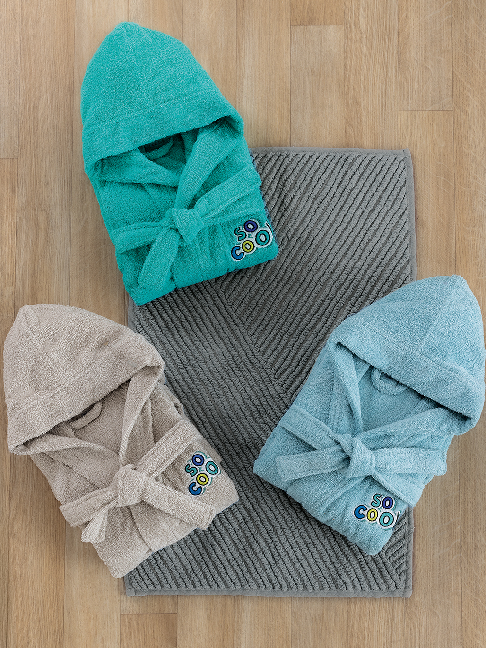 Μπουρνούζι με Κουκούλα Kids Bath COOL GREEN 4-6