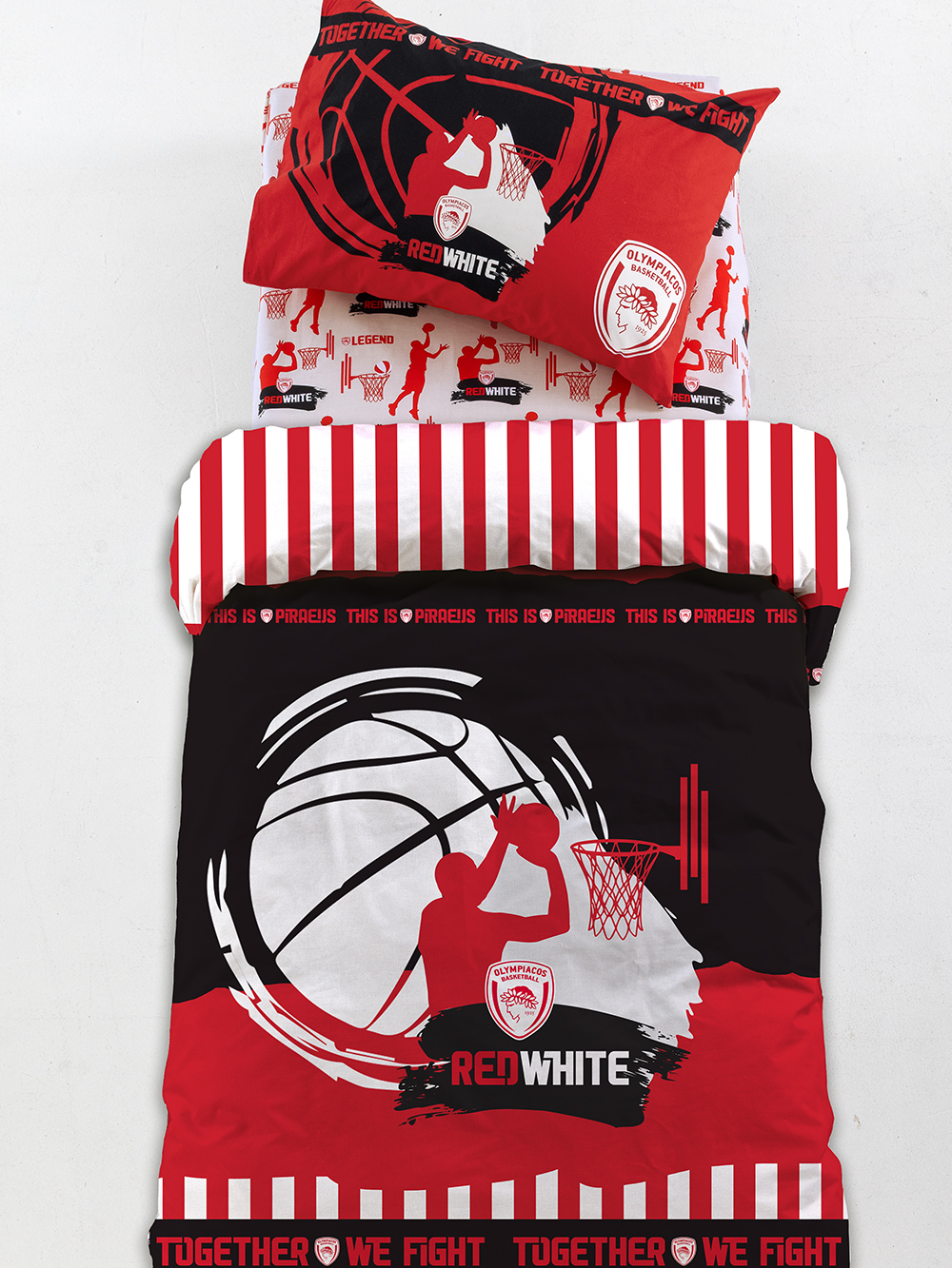 Σετ Μονά Σεντόνια Olympiacos B.C. 170x260 BC9 Χωρίς Λάστιχο Σετ Μονά Σεντόνια Olympiacos B.C. 170x260 BC9 Χωρίς Λάστιχο