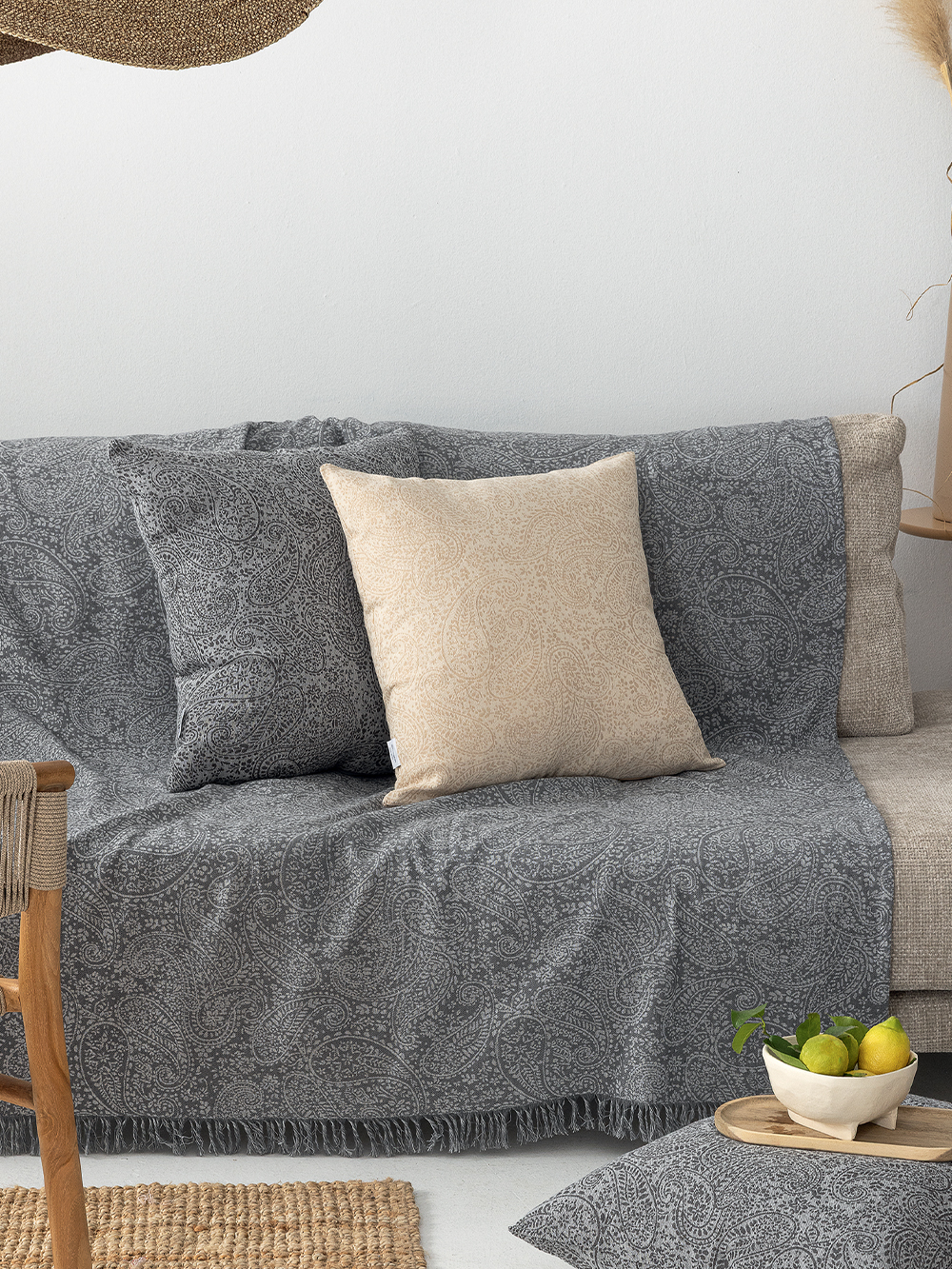 Διακοσμητικη Μαξιλαροθηκη 55x55 SENA GREY