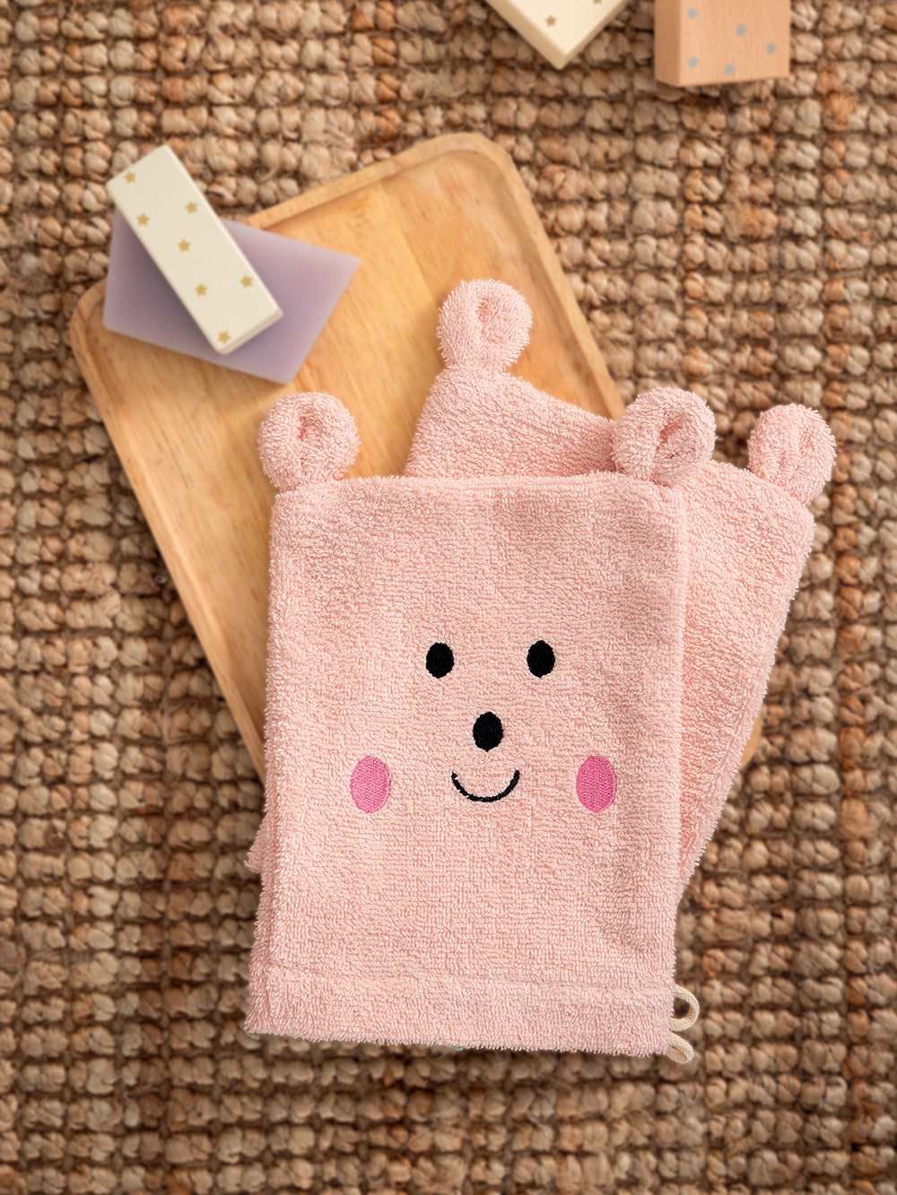 Σετ γάντια μπάνιου πετσετέ Baby Bath 17x23 BG100 PINK