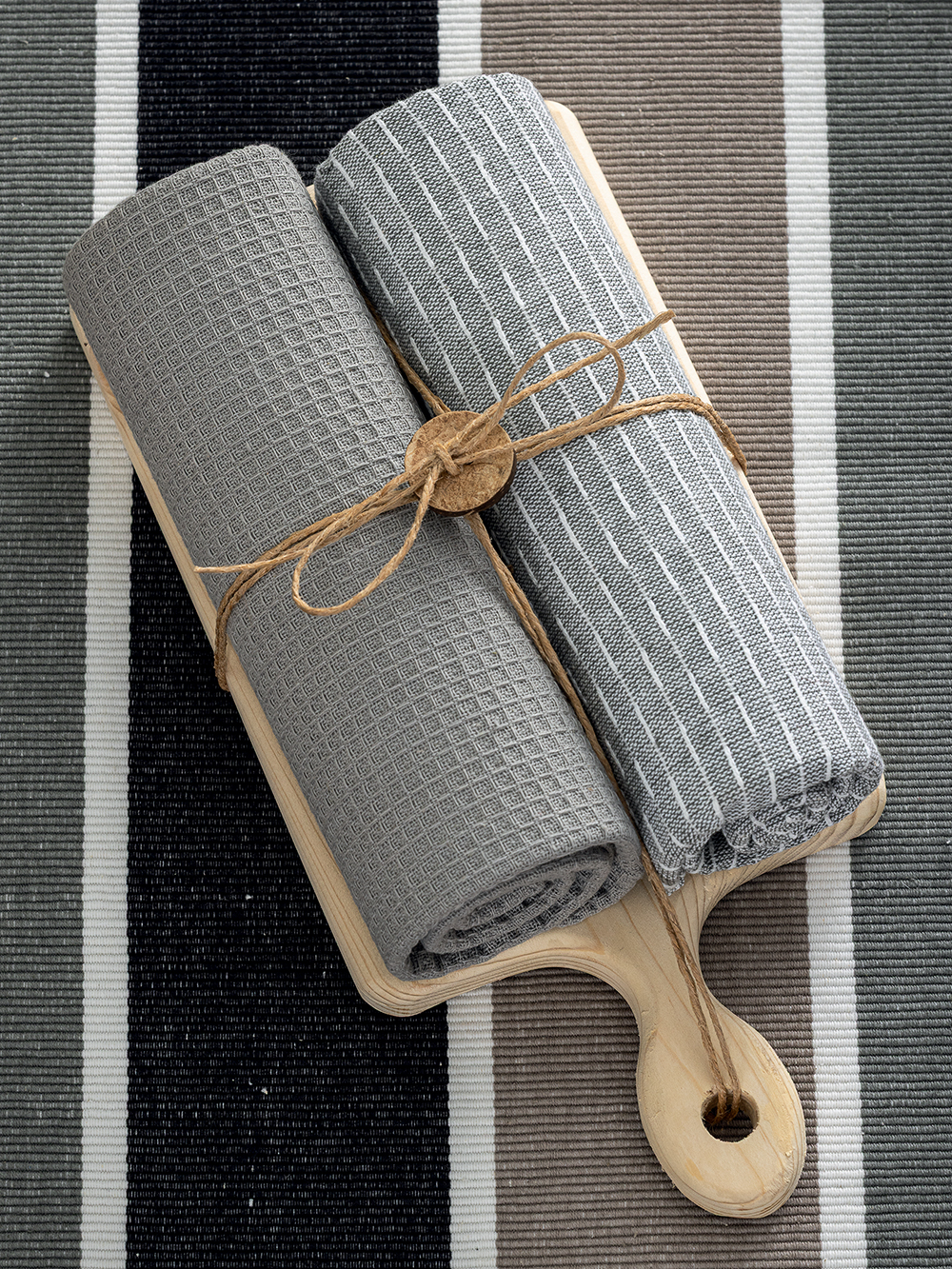 Σετ 2 Πετσέτες Κουζίνας 40x70 με ξύλο κοπής MH1200