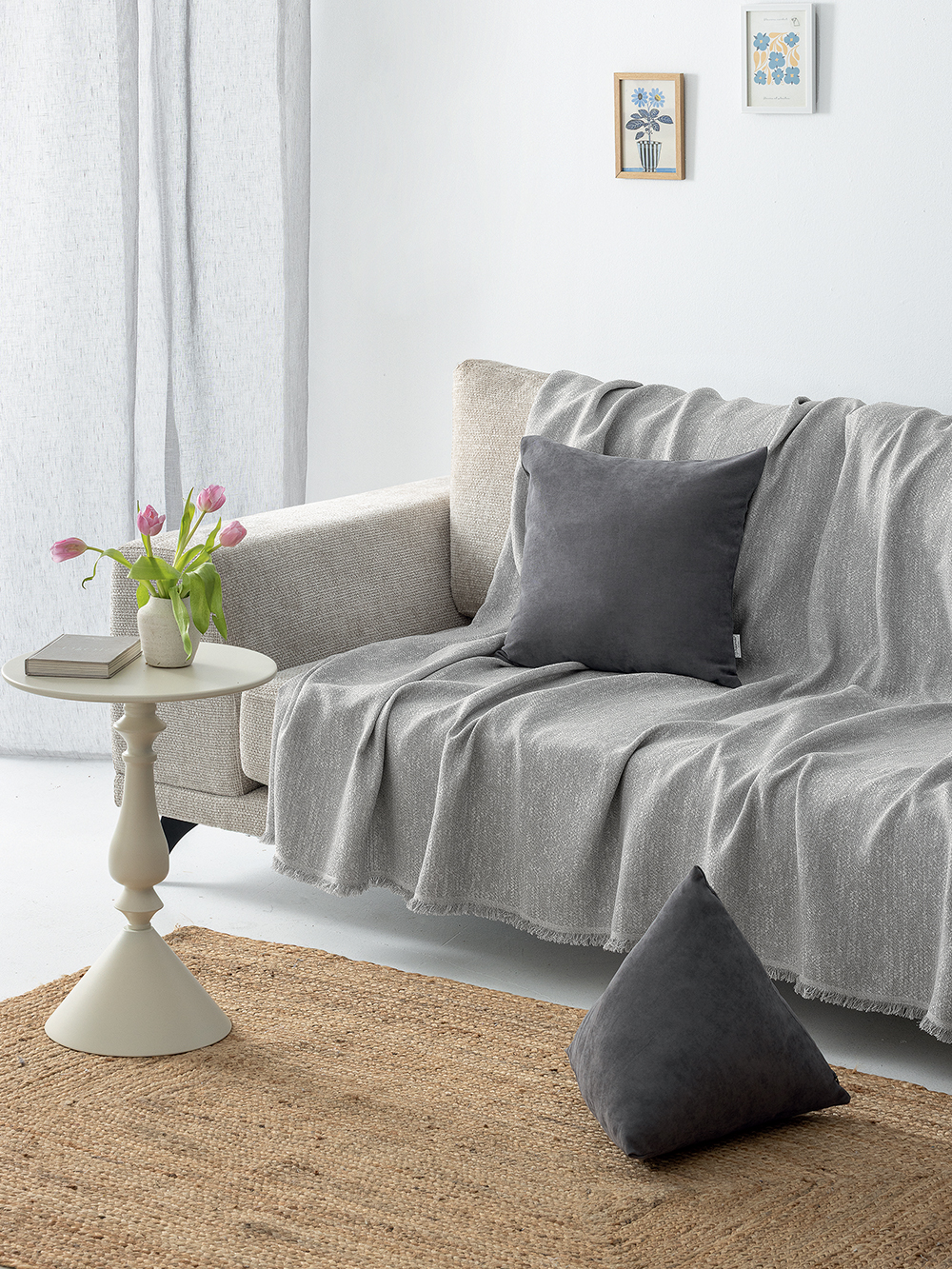 Ριχτάρι Τριθέσιου Καναπέ VENO GREY